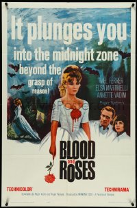 5f0663 BLOOD & ROSES 1sh 1961 Roger Vadim's Et mourir de plaisir, sexiest vampire Annette Vadim!
