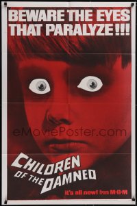 5f0685 CHILDREN OF THE DAMNED 1sh 1964 beware the creepy kid's eyes that paralyze, great image!