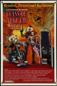 5f0690 CLASS OF NUKE 'EM HIGH 1sh 1986 wacky Troma sci-fi horror, readin' writin' & radiation, rare!