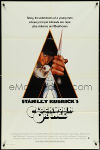 5f0691 CLOCKWORK ORANGE int'l 1sh 1972 Stanley Kubrick classic, Castle art of Malcolm McDowell!