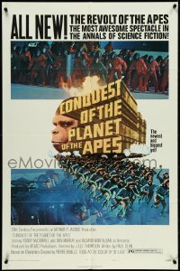 5f0700 CONQUEST OF THE PLANET OF THE APES style B 1sh 1972 Roddy McDowall, apes are revolting!
