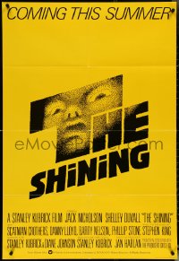 5f0127 SHINING advance English 1sh 1980 Stanley Kubrick, Jack Nicholson, Duvall, Saul Bass art!