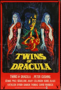 5f0129 TWINS OF EVIL export English 1sh 1972 Madeleine & Mary Collinson, Hammer's Twins of Dracula!