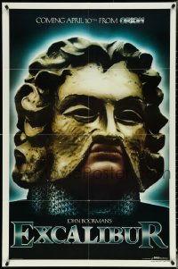 5f0763 EXCALIBUR teaser 1sh 1981 John Boorman directed, Robert Addie as Mordred wearing mask!