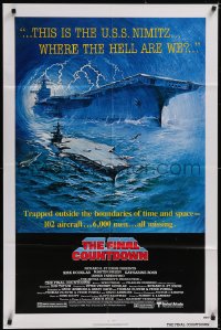 5f0773 FINAL COUNTDOWN 1sh 1980 cool sci-fi artwork of the U.S.S. Nimitz aircraft carrier!