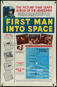 5f0774 FIRST MAN INTO SPACE 1sh 1959 most dangerous & daring mission of all time, astronaut images!