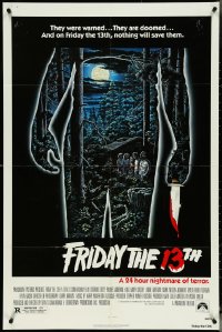 5f0786 FRIDAY THE 13th 1sh 1980 great Alex Ebel art, slasher classic, 24 hours of terror!