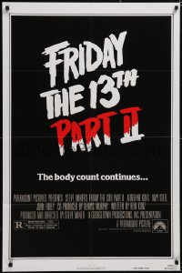 5f0788 FRIDAY THE 13th PART II teaser 1sh 1981 slasher horror sequel, body count continues!