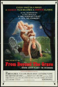 5f0792 FROM BEYOND THE GRAVE 1sh 1975 art of huge hand grabbing near-naked girl from grave!