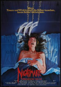 5f0108 NIGHTMARE ON ELM STREET German 1985 different Rohrbach art of claws attacking naked girl!