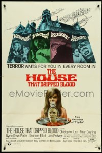 5f0843 HOUSE THAT DRIPPED BLOOD 1sh 1971 Bloch, Christopher Lee, Vampires! Voodoo! Vixens! Victims!