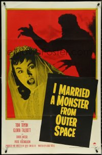 5f0851 I MARRIED A MONSTER FROM OUTER SPACE 1sh 1958 great c/u of Gloria Talbott & alien shadow!