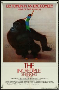 5f0858 INCREDIBLE SHRINKING WOMAN style B int'l 1sh 1981 Lettick art of Tomlin, gorilla & skateboard!