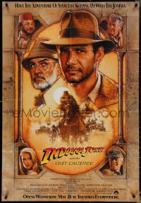 5f0860 INDIANA JONES & THE LAST CRUSADE int'l advance 1sh 1989 art of Ford & Connery by Drew!