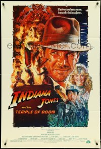 5f0862 INDIANA JONES & THE TEMPLE OF DOOM 1sh 1984 Harrison Ford, Kate Capshaw, Drew Struzan art!