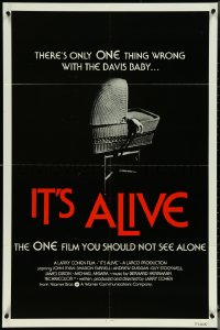 5f0880 IT'S ALIVE int'l 1sh R1976 Larry Cohen, classic creepy baby carriage image!