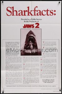 5f0886 JAWS 2 1sh 1978 art of giant shark attacking girl on water by Feck + cool shark facts!