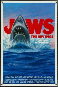 5f0893 JAWS: THE REVENGE int'l 1sh 1987 great artwork of great white shark, this time it's personal!