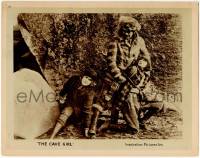5f0260 CAVE GIRL LC 1921 half-breed Boris Karloff steps on woman's hand & kidnaps girl, rare!
