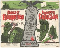 5f0268 CURSE OF FRANKENSTEIN /HORROR OF DRACULA TC 1964 greatest double creature feature, cool art, very rare!