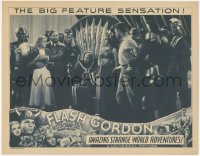 5f0281 FLASH GORDON LC 1936 Ming on throne captures Buster Crabbe & Jean Rogers, ultra rare feature!