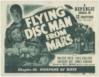 5f0289 FLYING DISC MAN FROM MARS chapter 10 TC 1950 Republic sci-fi serial, Weapons of Hate!