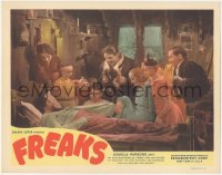 5f0293 FREAKS LC R1949 Tod Browning classic, great image of many top cast members around bed!