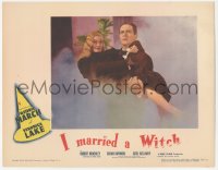 5f0312 I MARRIED A WITCH LC 1942 wonderful c/u of Fredric March carrying sexy Veronica Lake in fog!
