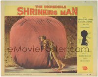 5f0319 INCREDIBLE SHRINKING MAN LC #7 1957 great fx close up of tiny man with nail by yarn ball!