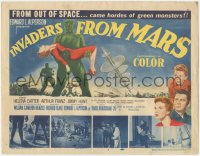 5f0322 INVADERS FROM MARS TC 1953 classic, art of hordes of green monsters from outer space!