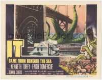 5f0336 IT CAME FROM BENEATH THE SEA signed LC 1955 by Ray Harryhausen, monster attacking bridge!