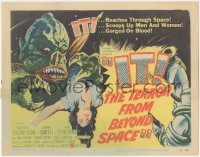 5f0337 IT! THE TERROR FROM BEYOND SPACE TC 1958 great art of wacky monster with sexy female victim!
