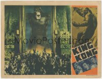 5f0342 KING KONG LC R1938 great special effects image of him by huge doors on Skull Island, rare!