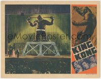 5f0343 KING KONG LC R1938 best image of giant ape chained on stage in front of huge crowd, rare!