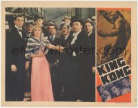 5f0344 KING KONG LC R1938 Fay Wray, Robert Armstrong & Bruce Cabot staring up at giant ape, rare!