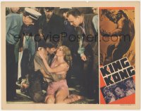 5f0345 KING KONG LC R1938 Robert Armstrong looks at Bruce Cabot holding beautiful Fay Wray, rare!