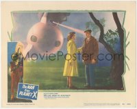 5f0356 MAN FROM PLANET X LC #5 1951 Edgar Ulmer, woman watching man struck by ray from alien ship!