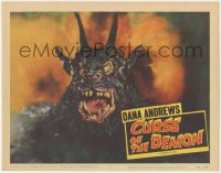 5f0368 NIGHT OF THE DEMON LC #5 1957 best c/u of the wackiest monster from Hell, Curse of the Demon!