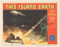 5f0413 THIS ISLAND EARTH LC #3 1955 image of two alien spaceships & Zagon meteor attack on Metaluna!
