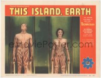 5f0409 THIS ISLAND EARTH LC #4 1955 great c/u of Reason & Domergue in the transformation scene!