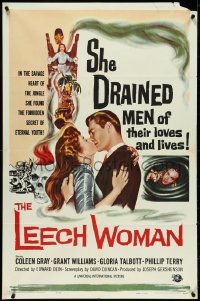5f0913 LEECH WOMAN 1sh 1960 deadly female vampire drained love & life from every man she trapped!