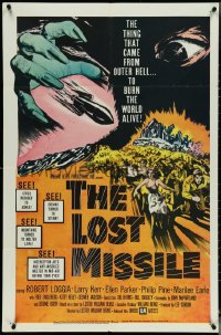 5f0926 LOST MISSILE 1sh 1958 horror of horrors from outer Hell comes to burn the world alive!