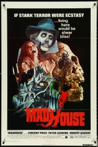 5f0932 MADHOUSE 1sh 1974 Price, Cushing, if terror was ecstasy, living here would be sheer bliss!