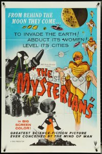 5f0967 MYSTERIANS 1sh 1959 they're abducting Earth's women & leveling its cities, RKO printing!