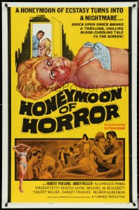 5f0989 ORGY OF THE GOLDEN NUDES 1sh 1964 thrilling, chilling & blood-curdling Honeymoon of Horror!