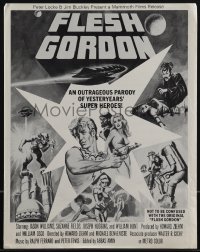 5f0138 FLESH GORDON pressbook 1974 sexy sci-fi spoof, different wacky erotic super hero art!