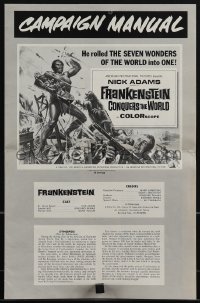 5f0139 FRANKENSTEIN CONQUERS THE WORLD pressbook 1966 Reynold Brown art of giant monsters, rare!