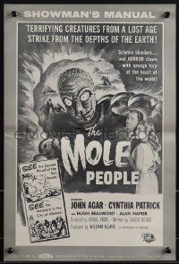 5f0144 MOLE PEOPLE pressbook R1964 from a lost age, horror crawls from the depths of the Earth!