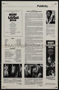 5f0146 NIGHT OF THE LIVING DEAD 2pg pressbook 1968 George Romero classic, they lust for human flesh!