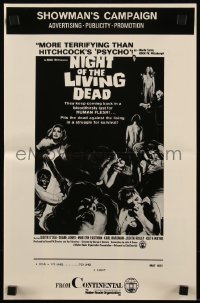 5f0147 NIGHT OF THE LIVING DEAD 4pg pressbook 1968 George Romero classic, they lust for human flesh!